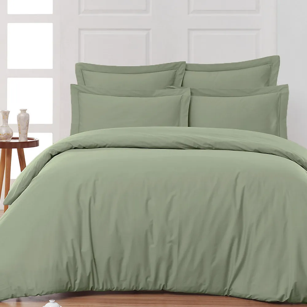 Housse de couette en percale coton Sauge 200x200 cm SOFT PERCALE>Sensei Maison Hot
