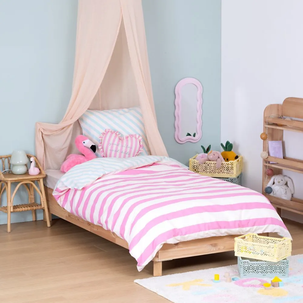 Housse de couette enfant 140x200 Rayures + taie coton 57 fils>Atmosphera Créateur D'Intérieur Outlet