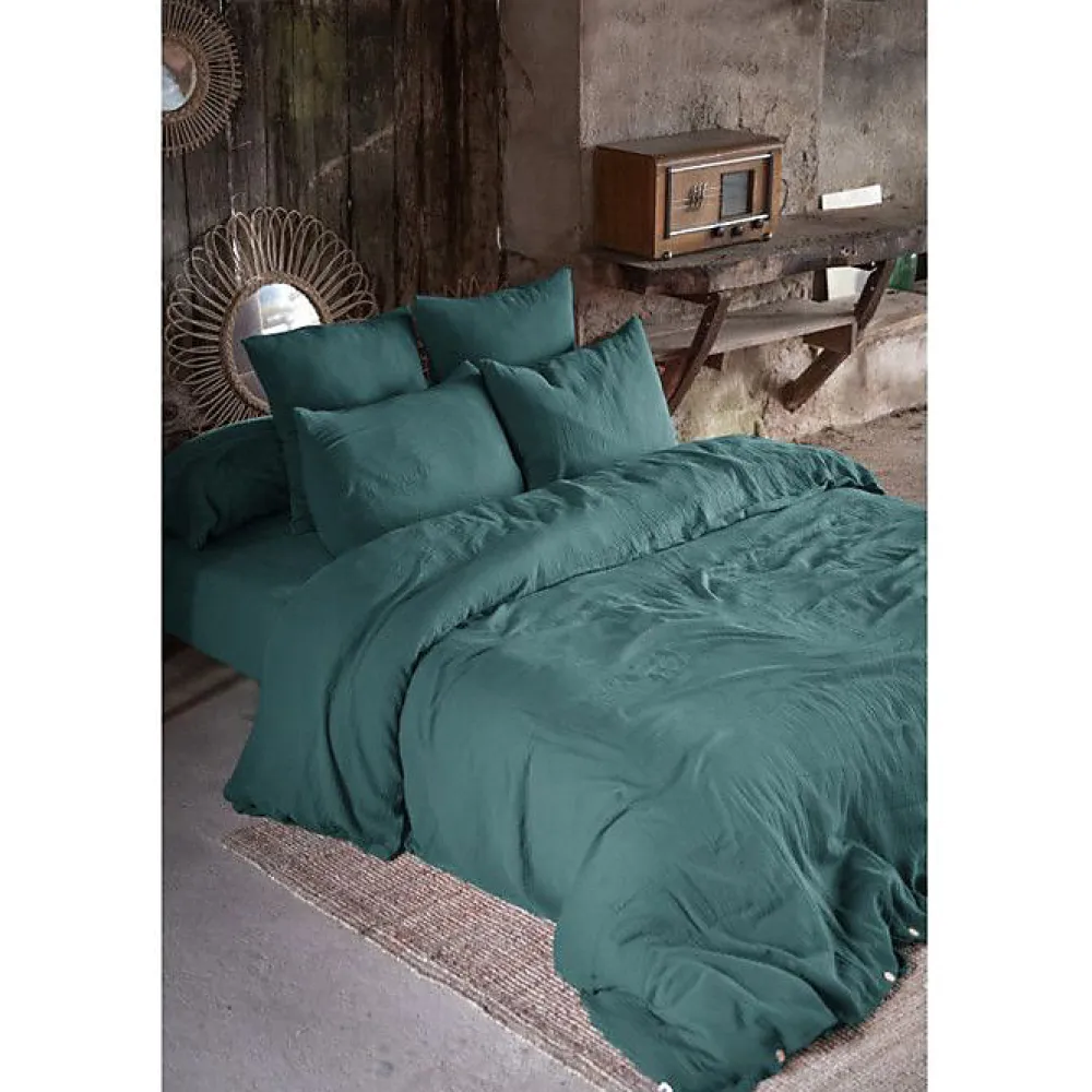 Housse de couette "Gaïa" toutes dimensions "Gaze de Coton" - Gaïa Canard - Housse de couette 200 x 200 cm>L'Effet Papillon