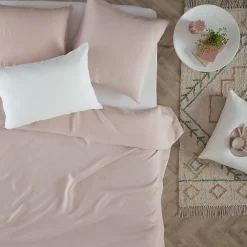 Housse de couette Linah - rose - lin lavé 260x240 cm - Atmosphera><noscript><img width=