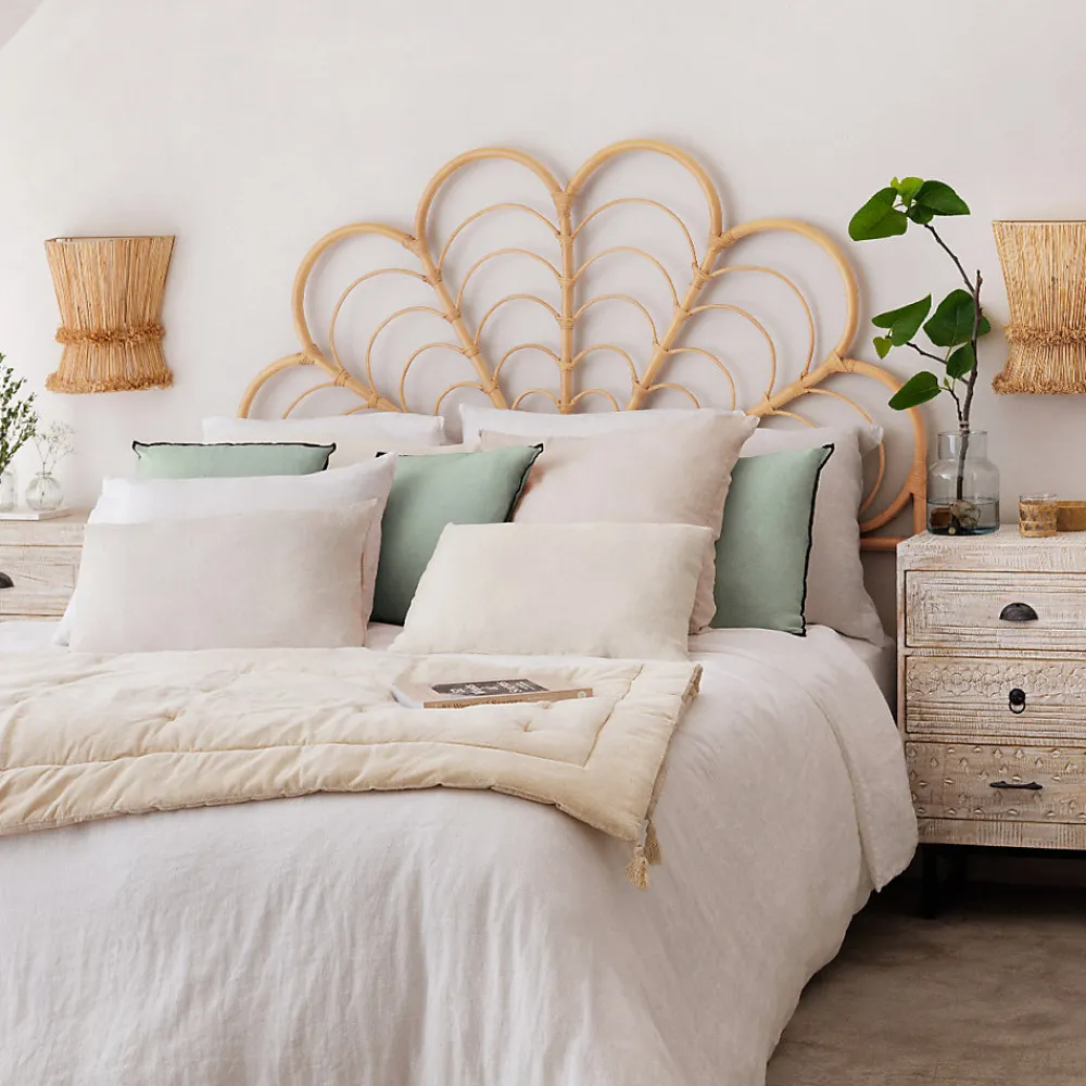 Housse de couette Linah - blanc - lin lavé 260x240 cm - Atmosphera>Atmosphera Créateur D'Intérieur Discount