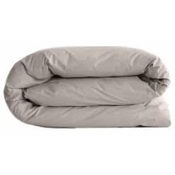 Vent Du Sud Housse de couette "Manoir" percale pur coton peigné longues fibres 80 fils/cm² - Lin - Housse de couette 260 x 240 cm* Housse De Couette