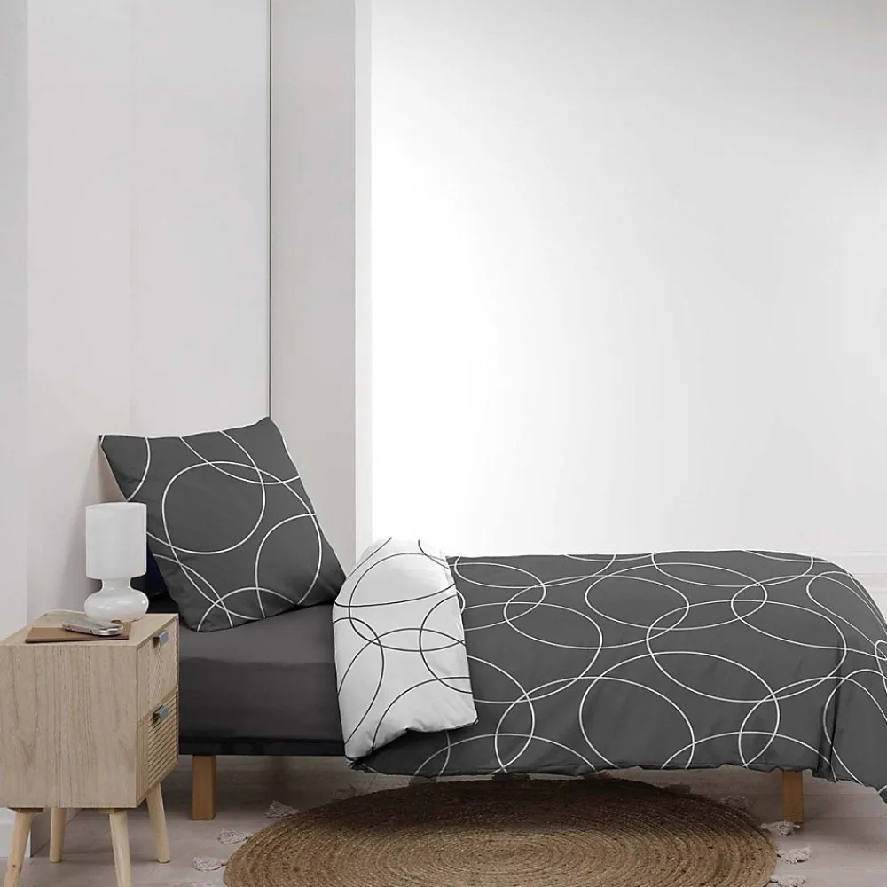 Housse de couette microfibre 220x240 Elton + 2 taies>Douceur D'Intérieur Sale