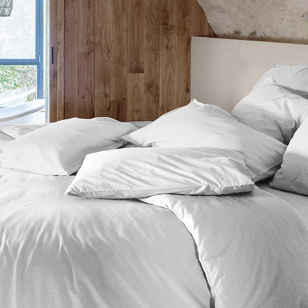 Housse de couette PALACE pur coton lavé 280x240 cm uni blanc neige>Linnea Best