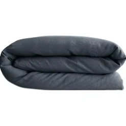 Linnea Housse de couette PALACE pur coton lavé 260x240 cm uni noir granit* Housse De Couette