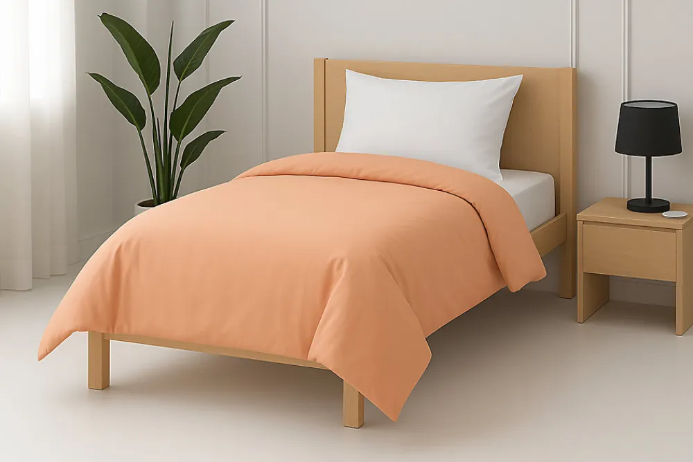 Housse de couette Polycoton Pêche - 1 personne 140 x 200 - 488-3>Mortreux Discount