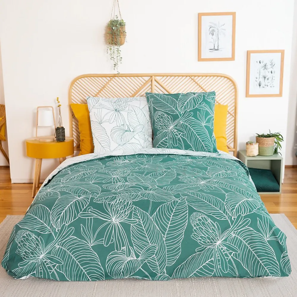 Housse de couette réversible 240x220 TILDA + 2 taies 100% coton adouci 57 fils/cm2>Cote Deco Discount