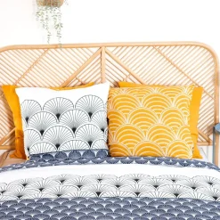 Housse de couette réversible 200x200 KERITA + 2 taies 100% coton adouci 57 fils/cm2><noscript><img width=