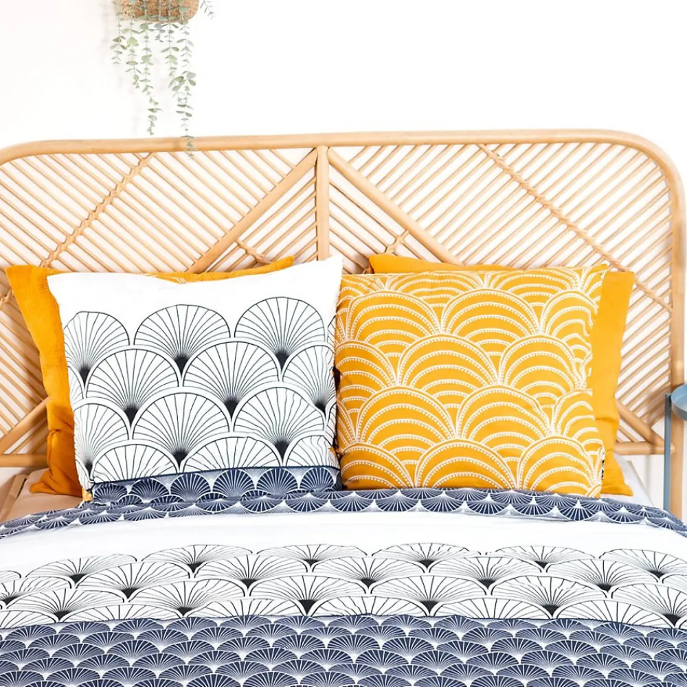 Housse de couette réversible 200x200 KERITA + 2 taies 100% coton adouci 57 fils/cm2>Cote Deco Sale