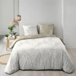 Housse de couette réversible 260 x 240 cm coton 57 fils Cassia><noscript><img width=