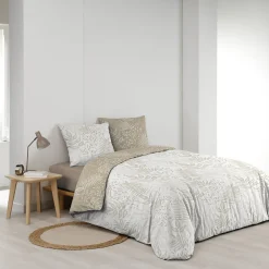 Housse de couette réversible 260 x 240 cm coton 57 fils Cassia><noscript><img width=