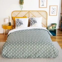 Cote Deco Housse de couette réversible 240x220 SOLI + 2 taies 100% coton adouci 57 fils/cm2* Housse De Couette