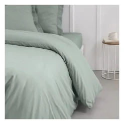 Housse de couette TODAY Essential - 240 x 260 cm - 2 personnes - 100% Coton uni - Celadon><noscript><img width=