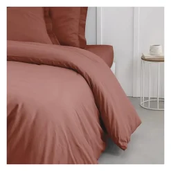 Todays Tools Housse de couette TODAY Essential - 220 x 240 cm - 2 personnes - 100% Coton uni - Terracotta* Housse De Couette