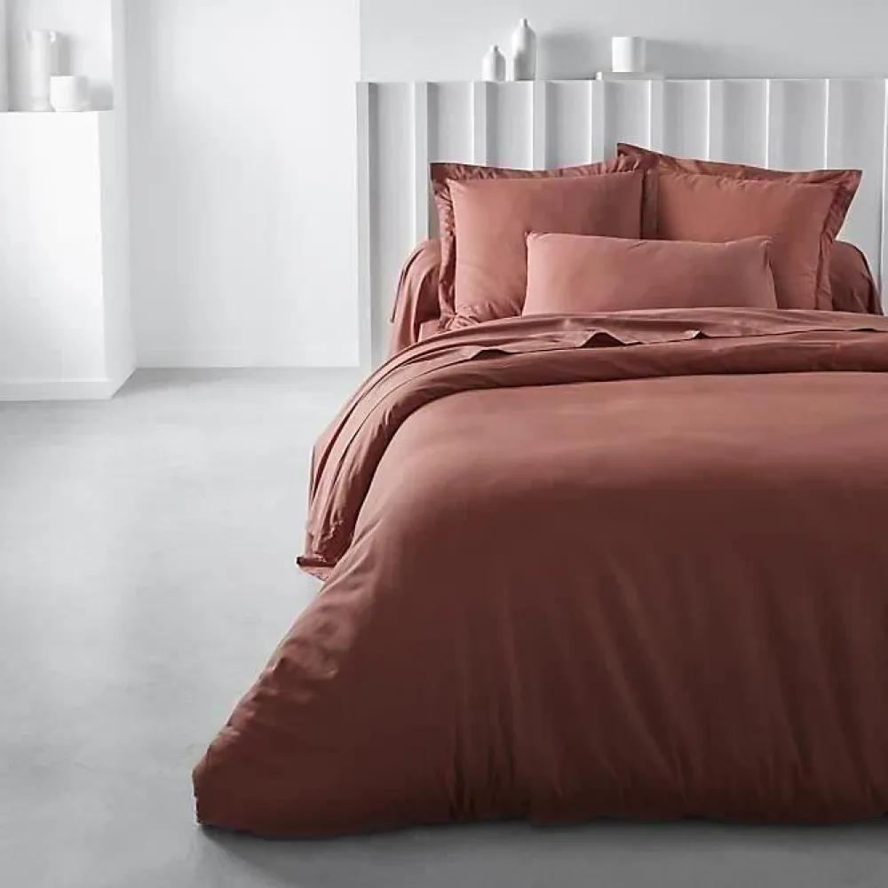 Todays Tools Housse de couette TODAY Essential - 220 x 240 cm - 2 personnes - 100% Coton uni - Terracotta* Housse De Couette