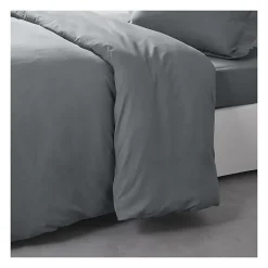 Housse de couette TODAY Essential - 140 x 200 cm - 1 personne - 100% Coton uni - Acier><noscript><img width=