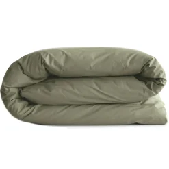 Linnea Housse de couette uni 240x220 cm percale de coton MANOIR vert Mousse* Housse De Couette