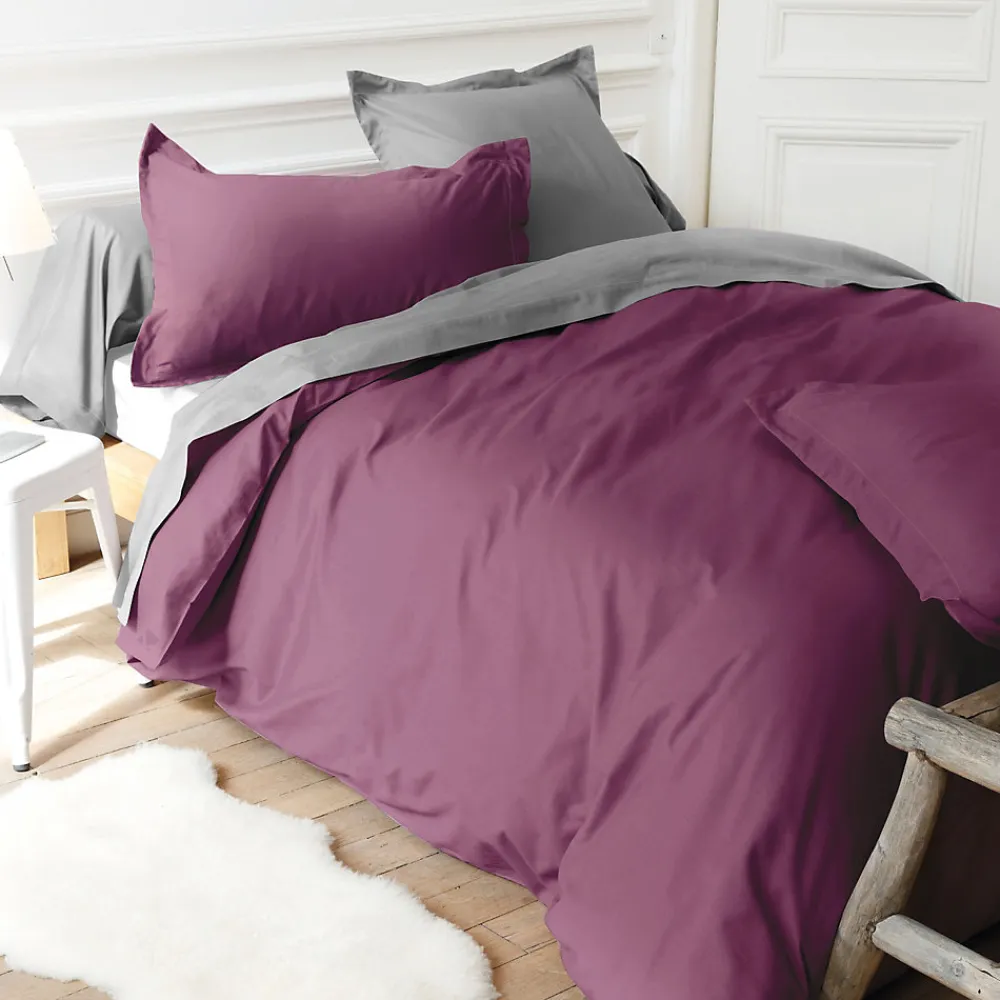 Housse de couette uni 240x220 cm coton ALTO Raisin>Linnea Online