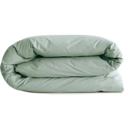 Housse de couette uni 280x240 cm percale de coton MANOIR vert Lichen>Linnea Hot