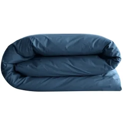Linnea Housse de couette uni 260x240 cm percale de coton MANOIR bleu Marine* Housse De Couette