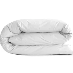 Housse de couette uni 280x240 cm percale de coton MANOIR gris Perle>Linnea Discount
