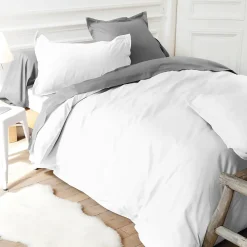 Housse de couette uni 140x200 cm coton ALTO Blanc>Linnea