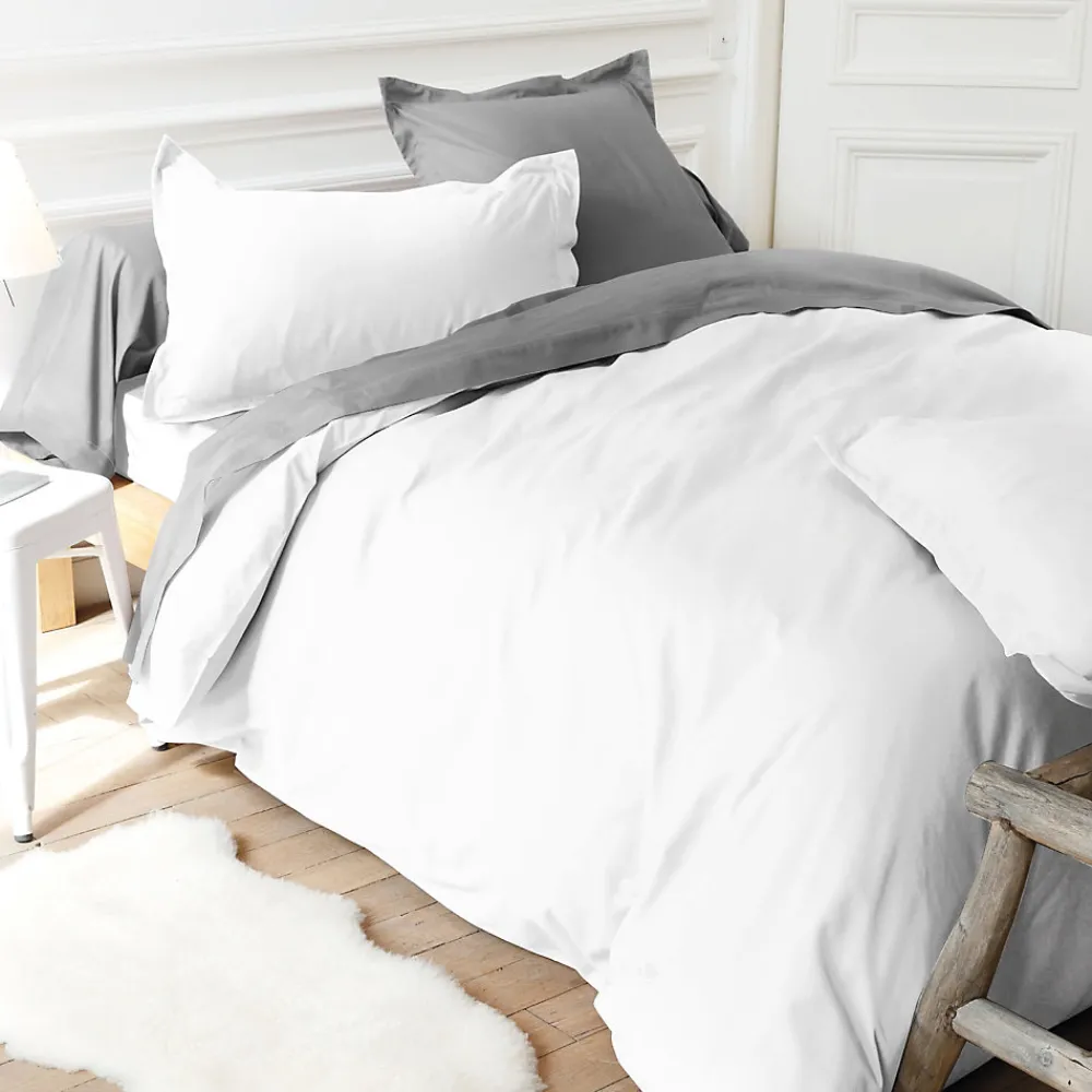 Housse de couette uni 140x200 cm coton ALTO Blanc>Linnea