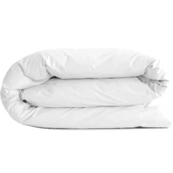 Housse de couette uni 280x240 cm percale de coton MANOIR blanc Neige>Linnea New