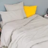 Toison d'Or Housse de couette unie en coton Lavé (200x200 cm - Gris Galet)* Housse De Couette