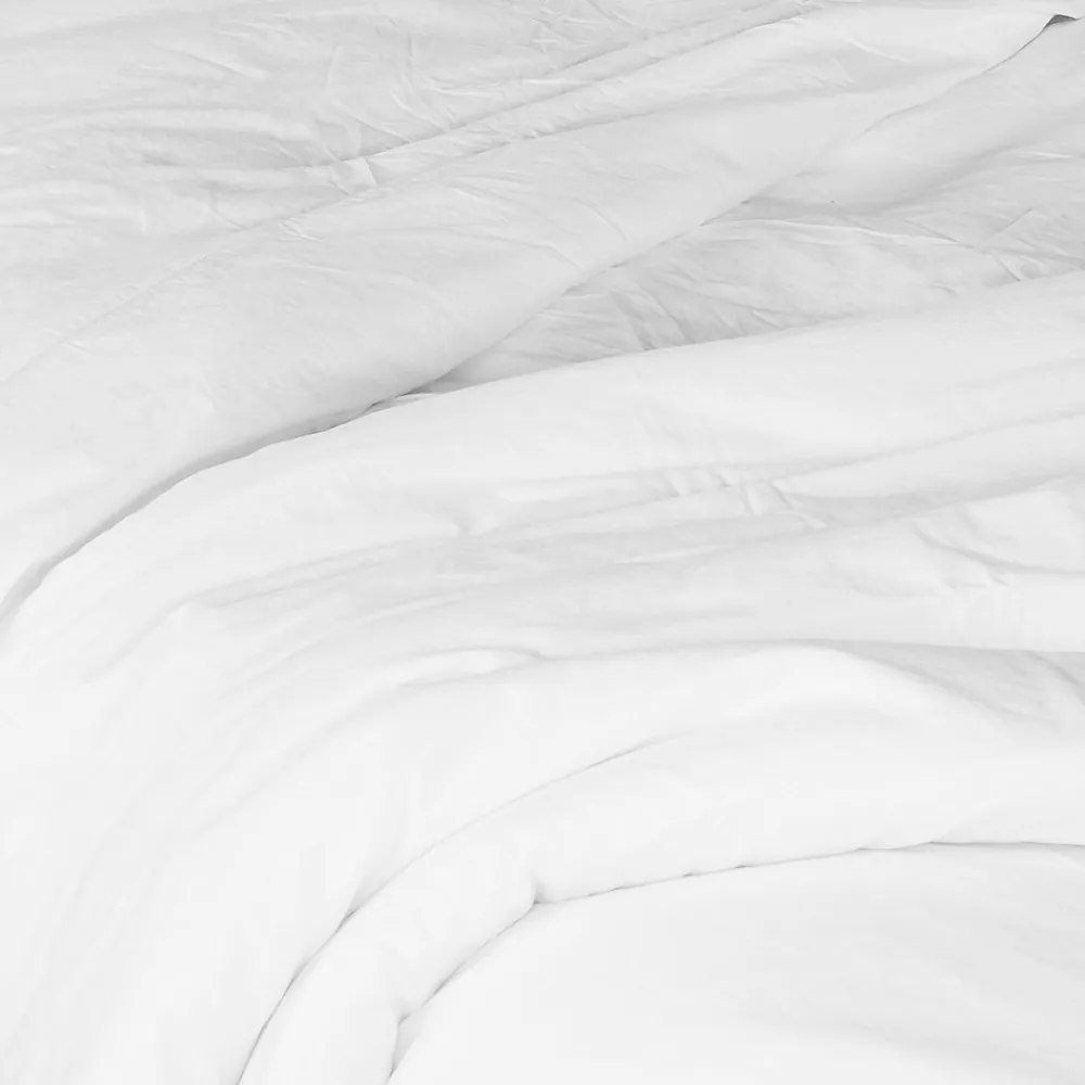 Housse de couette unie en coton Lavé (260x240 cm - Blanc)>Toison d'Or New