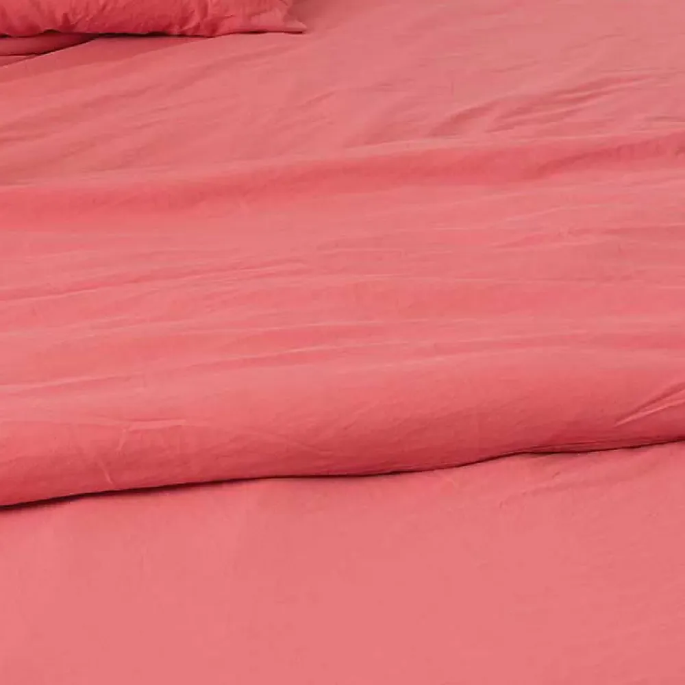 Toison d'Or Housse de couette unie en coton Lavé (260x240 cm - Rose)* Housse De Couette