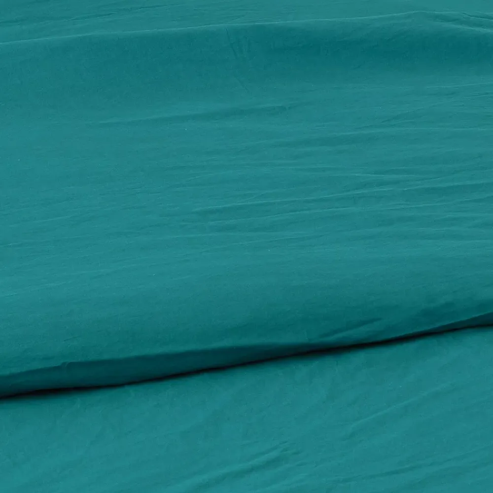 Toison d'Or Housse de couette unie en coton Lavé (140x200 cm - Bleu)* Housse De Couette