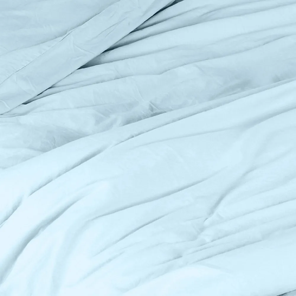 Housse de couette unie en coton Lavé (200x200 cm - Turquoise)>Toison d'Or Online