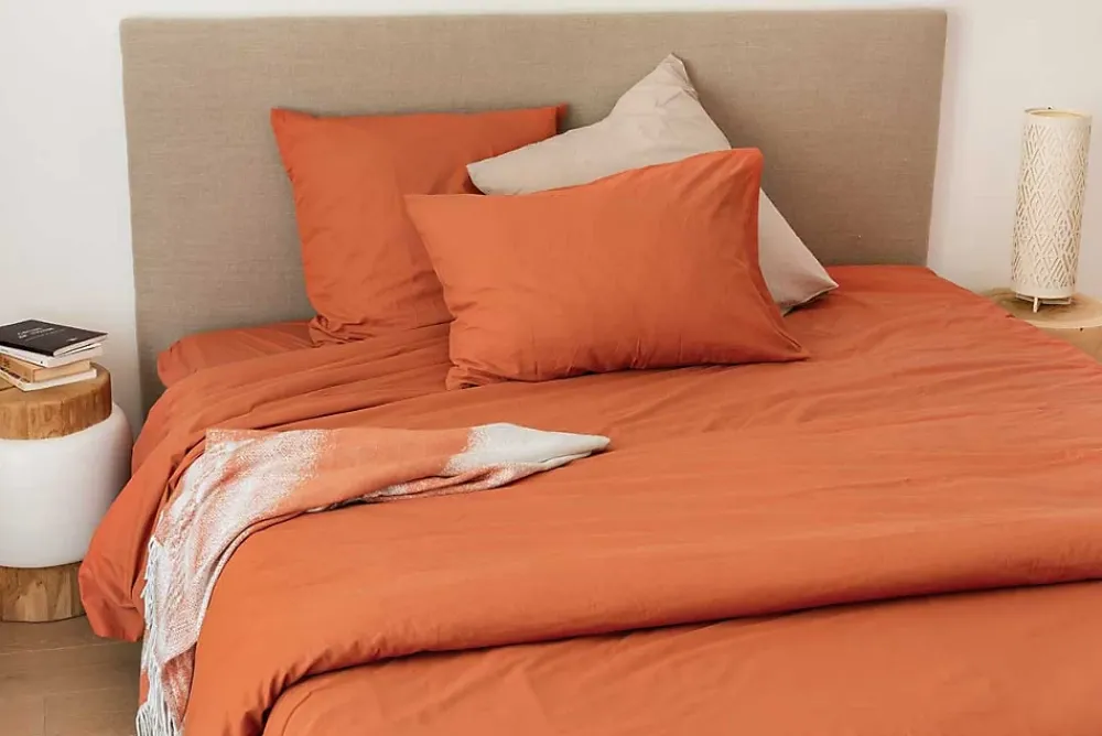 Toison d'Or Housse de couette unie en coton Lavé (200x200 cm - Cuivre)* Housse De Couette