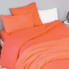 Toison d'Or Housse de couette unie en coton Lavé (200x200 cm - Orange corail)* Housse De Couette