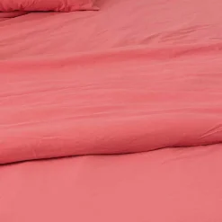 Housse de couette unie en coton Lavé (240x220 cm - Rose)>Toison d'Or Sale