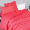 Housse de couette unie en coton Lavé (200x200 cm - Rouge)>Toison d'Or Online