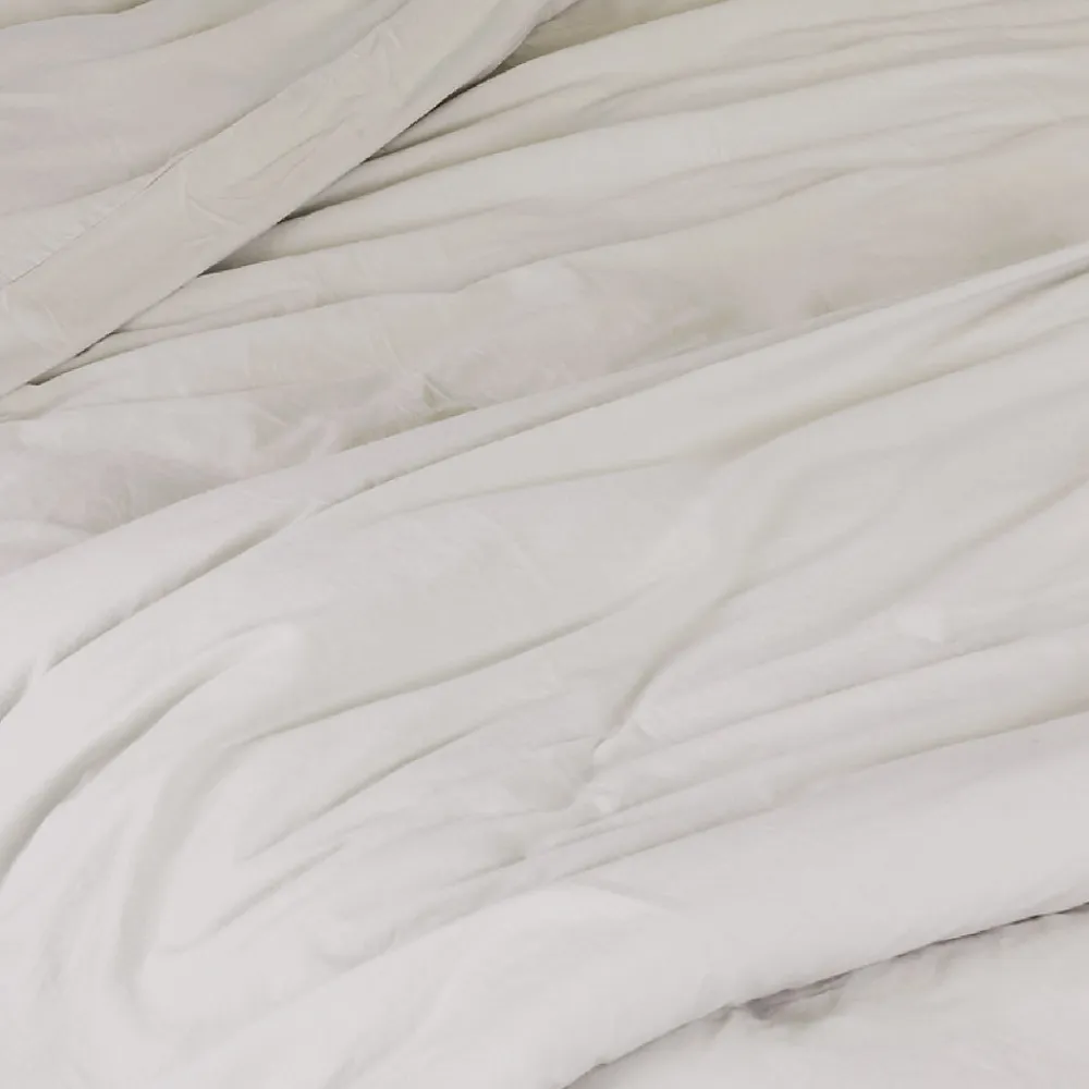 Housse de couette unie en coton Lavé (140x200 cm - Gris Galet)>Toison d'Or Sale