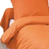 Housse de Couette Unie en 100 % Coton (200x200 cm - Orange corail)>Tradilinge Discount