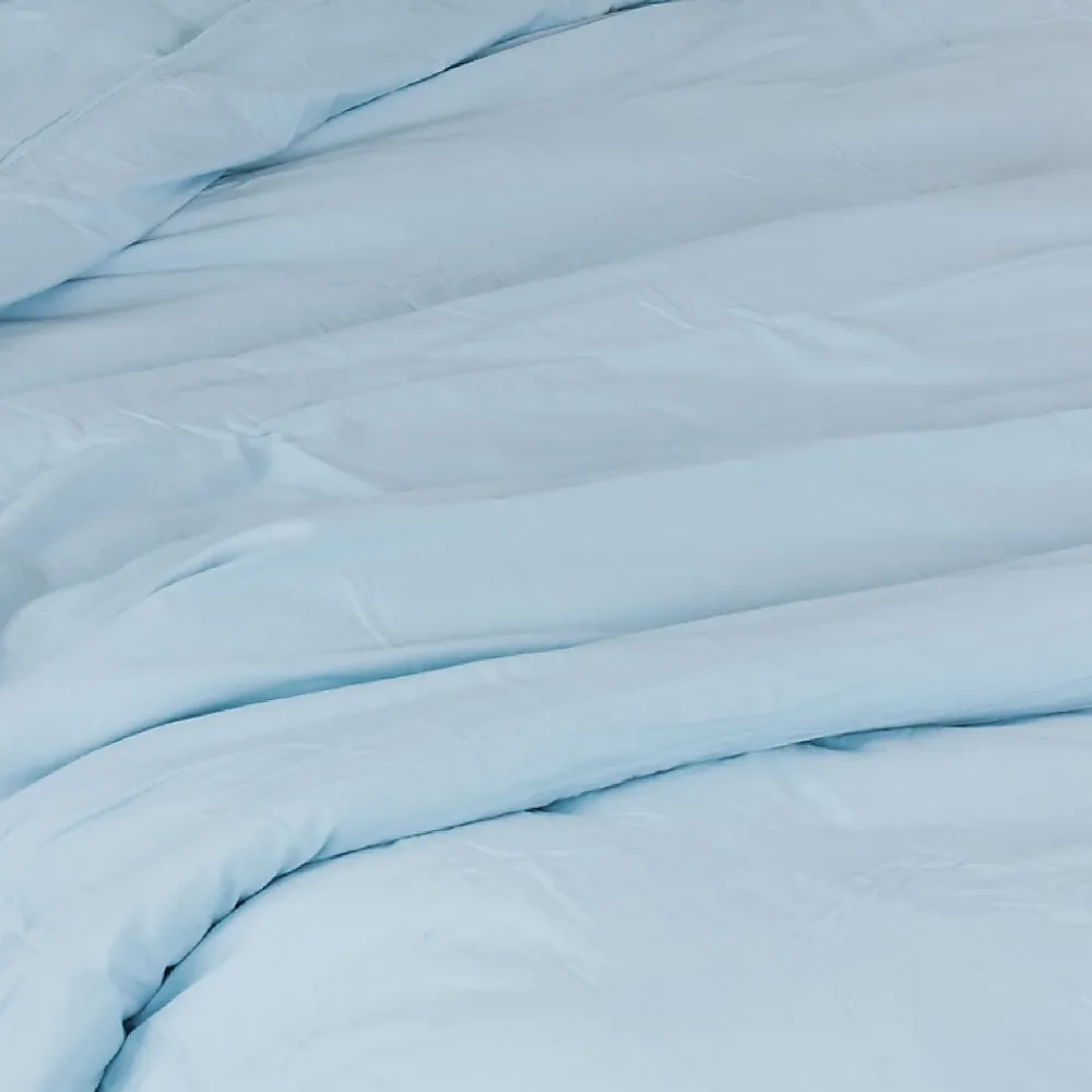 Toison d'Or Housse de couette unie en coton Lavé (200x200 cm - Bleu ciel)* Housse De Couette