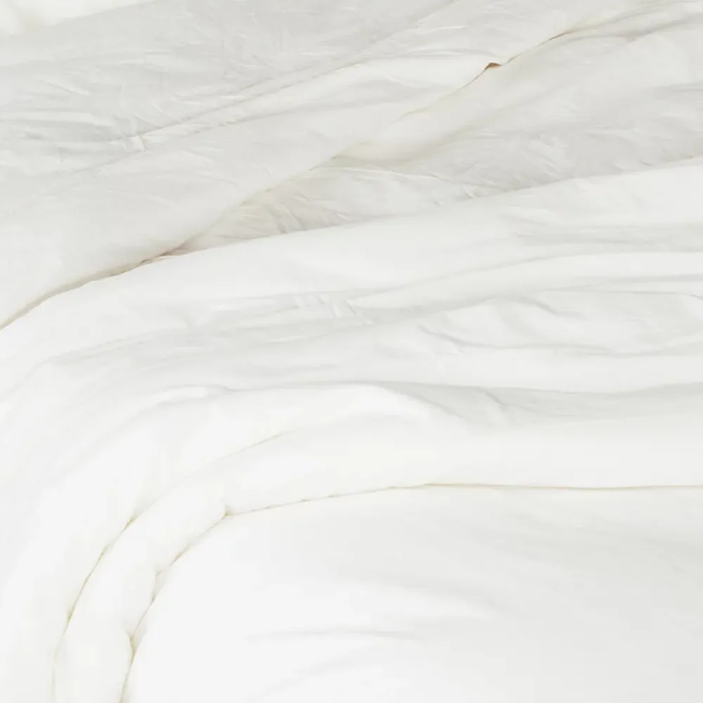 Toison d'Or Housse de couette unie en coton Lavé (140x200 cm - Ivoire)* Housse De Couette