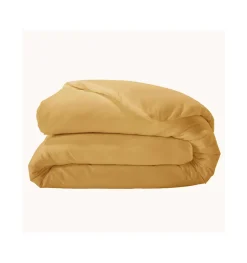 Tradilinge Housse de couette unie en percale de coton (280x240 cm - Ambre)* Housse De Couette