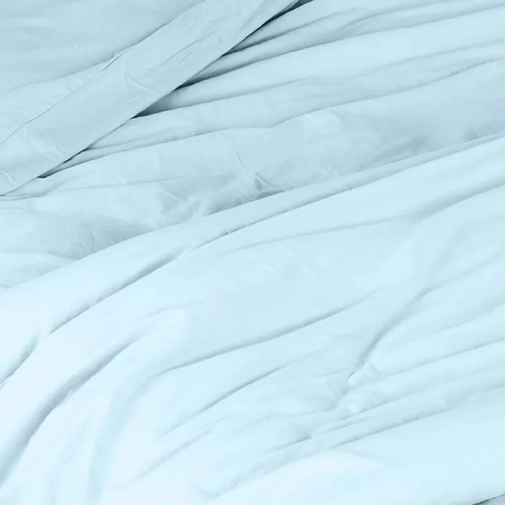 Toison d'Or Housse de couette unie en coton Lavé (140x200 cm - Turquoise)* Housse De Couette