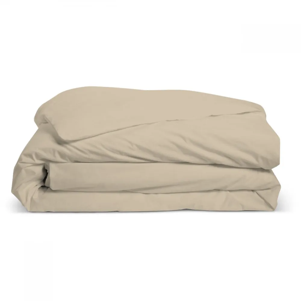 Bleu Calin Housse de couette unie 140x200cm PERCALE LIN* Housse De Couette