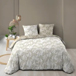 Douceur D'Intérieur Housse de couette 260x240 + 2 taies OLIANA 100% coton 57 fils* Housse De Couette