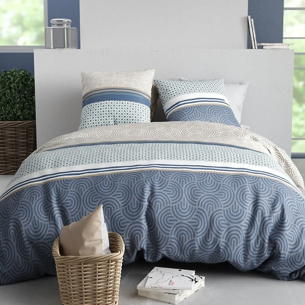 Atelier Du Coton Housse de couette 240x220 + 2 taies en coton 57 fils* Housse De Couette