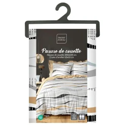 Douceur D'Intérieur Housse de couette 240x220 + 2 taies VAGUELINE Naturel* Housse De Couette