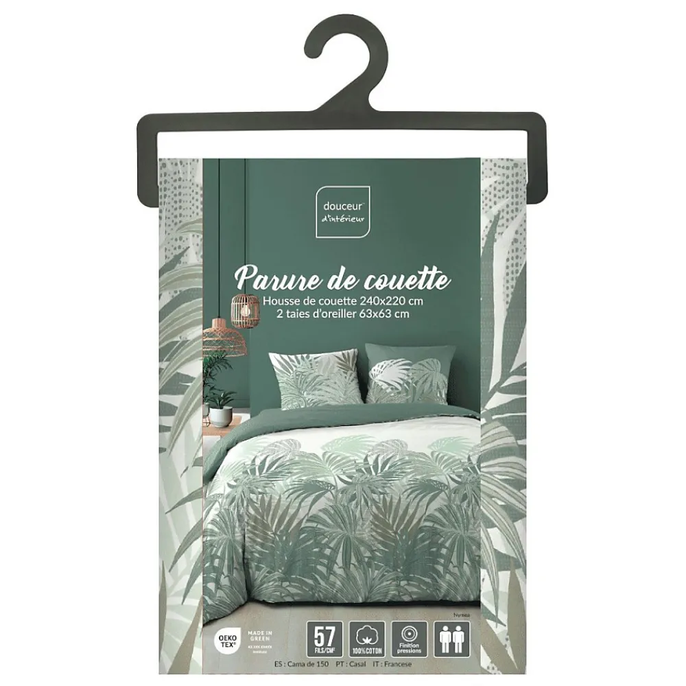 Housse de couette 240x220 + 2 taies NYMEA 100% coton 57fils>Douceur D'Intérieur Clearance