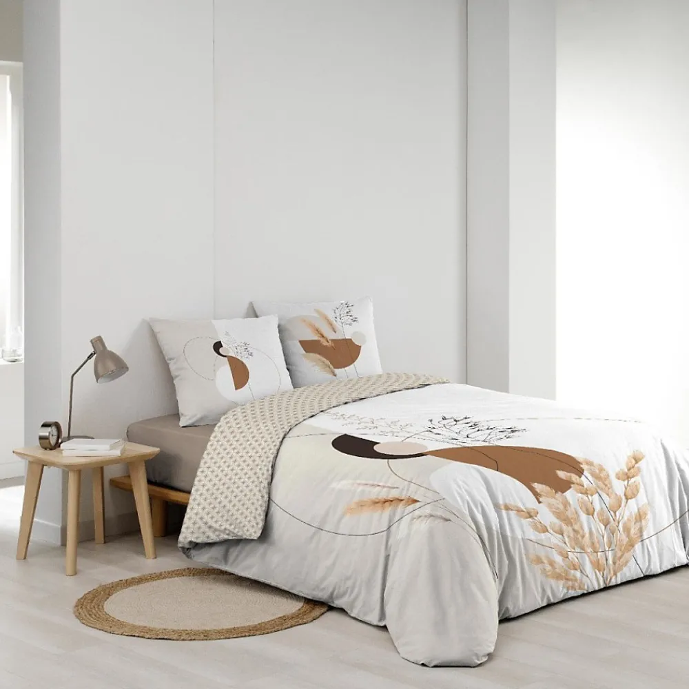 Douceur D'Intérieur Housse de couette 240x220 + 2 taies PAMPA 100% coton* Housse De Couette
