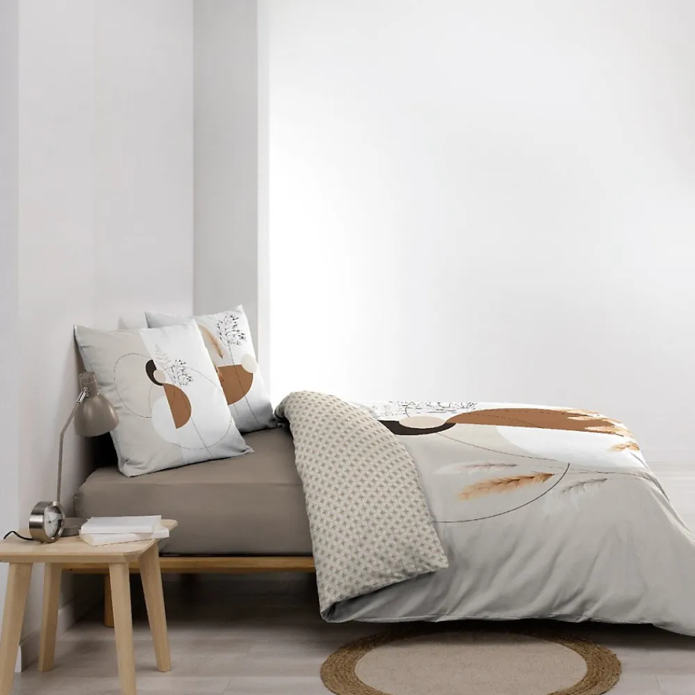 Douceur D'Intérieur Housse de couette 240x220 + 2 taies PAMPA 100% coton* Housse De Couette